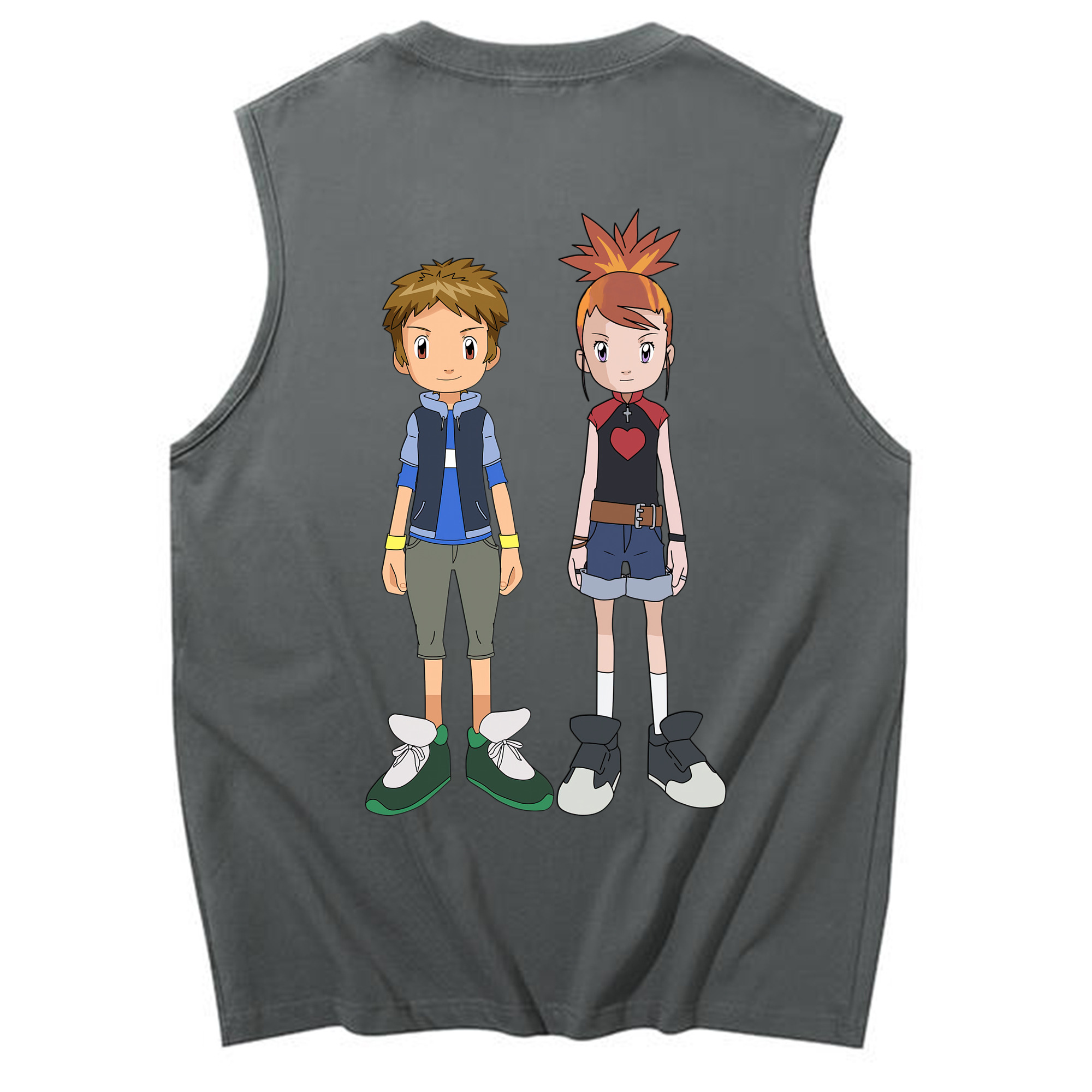 （画像用） Digimon デジタルモンスター/デジモン コットン100％タンクトップ（背面プリント）